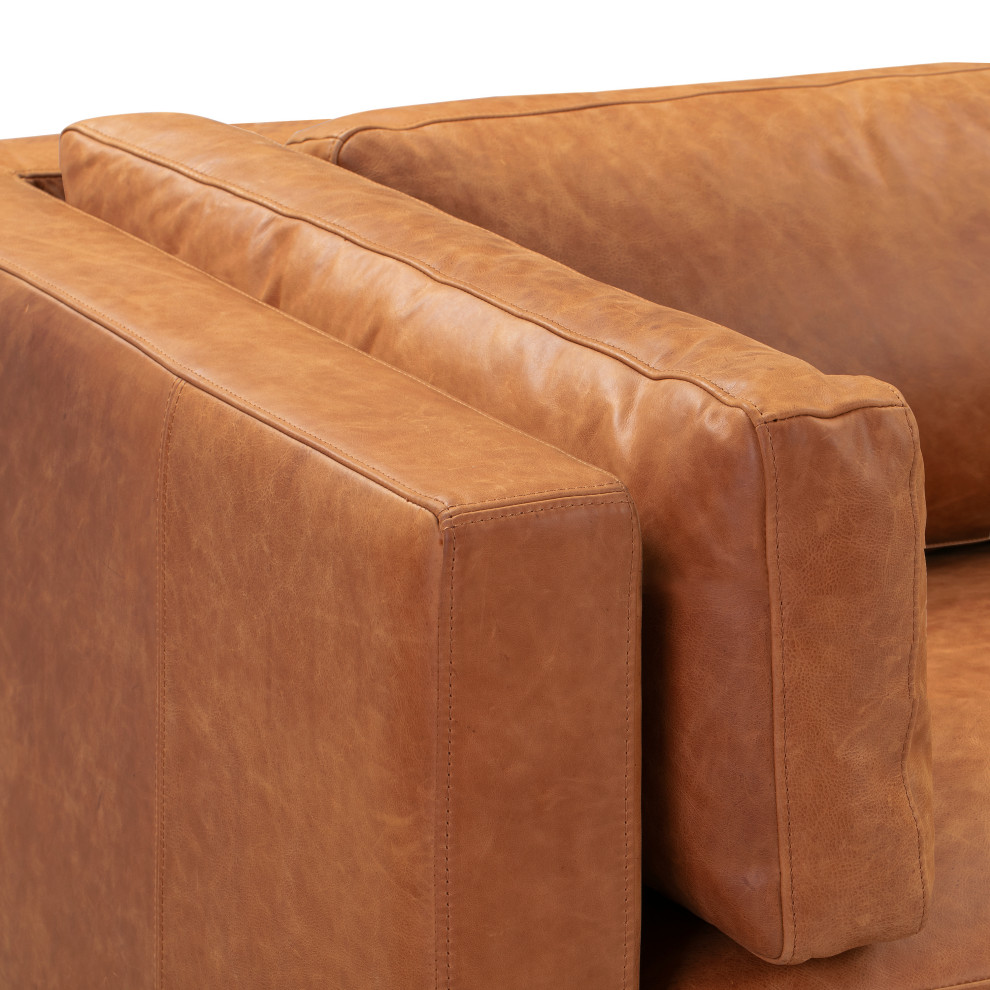 Poly and Bark Argan Sofa  Cognac Tan   Midcentury   Sofas   by Edgemod Furniture  Houzz