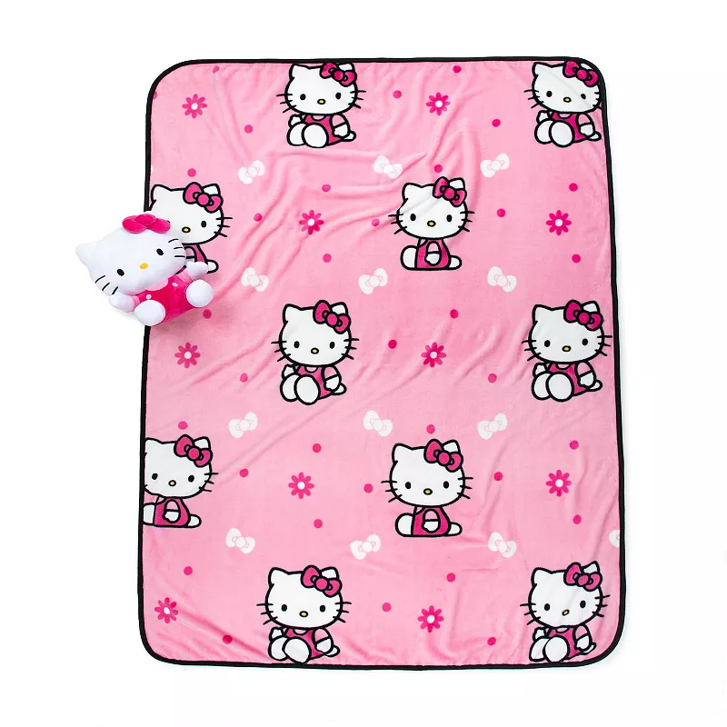 Hello Kitty Hello Girly Throw and Pillow Buddy Set