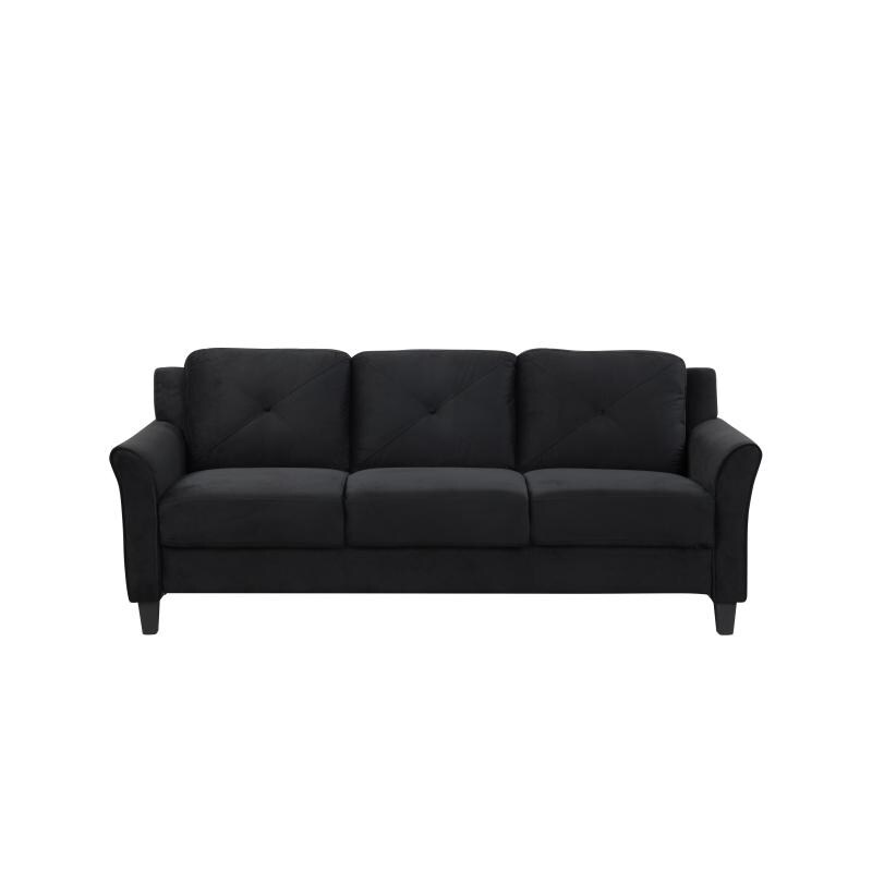 Fashionable living room sofa black fabric   74.9''W