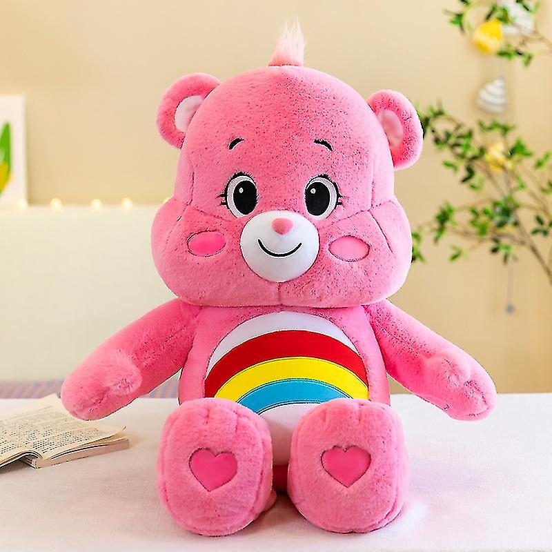 Bear Doll Cute Stuffed Plush Toy Collectable Soft Cuddly Toys Comfortable for Children Pink 26cm/10.24in