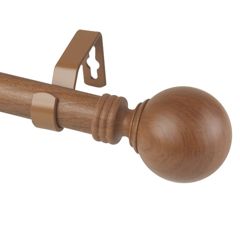 Rod Desyne 1 Globe Faux Wood Curtain Rod