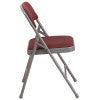 Flash Furniture HERCULES Series Curved Triple Braced & Double Hinged Burgundy Patterned Fabric Metal Folding Chair