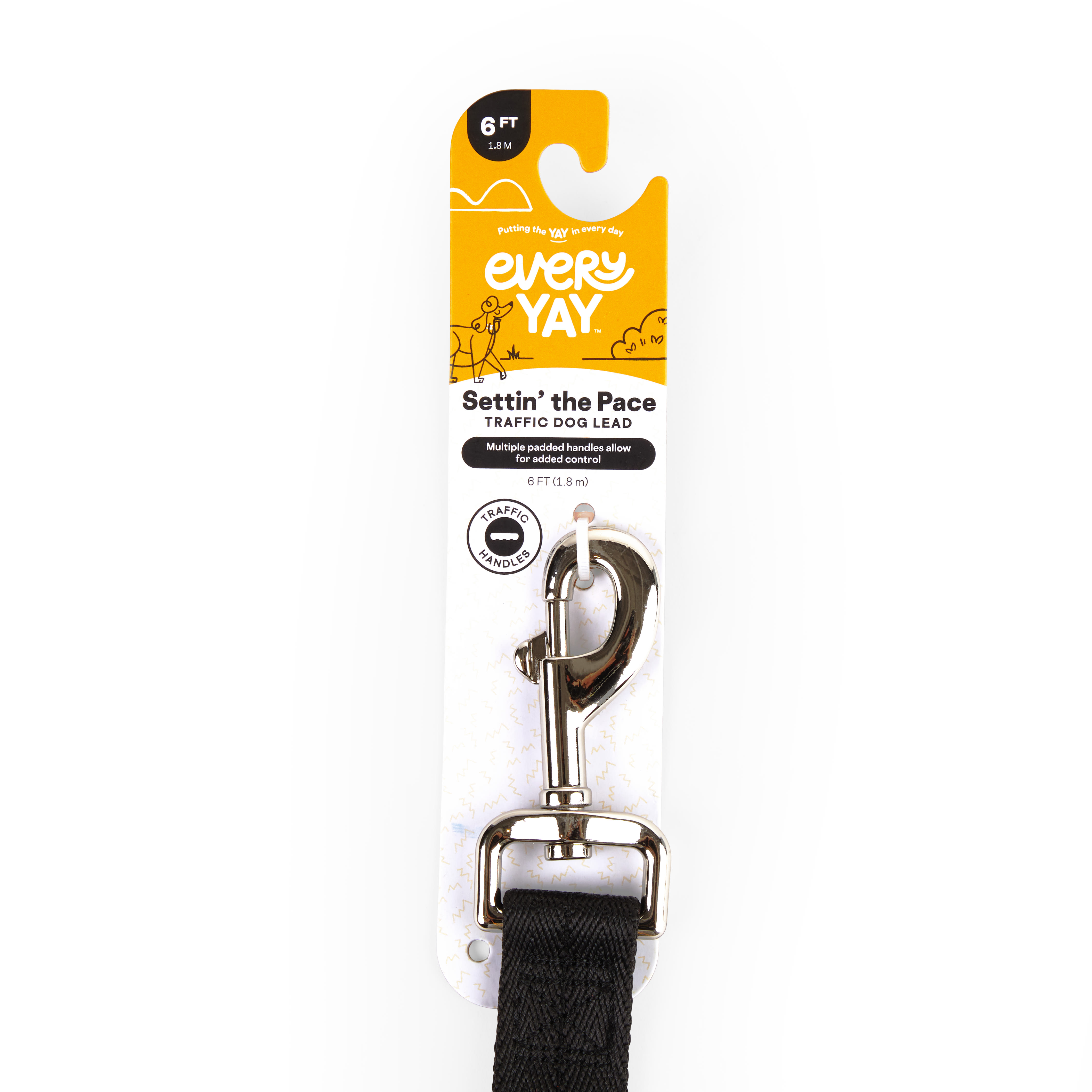 EveryYay Multi-Handle Black Traffic Dog Leash