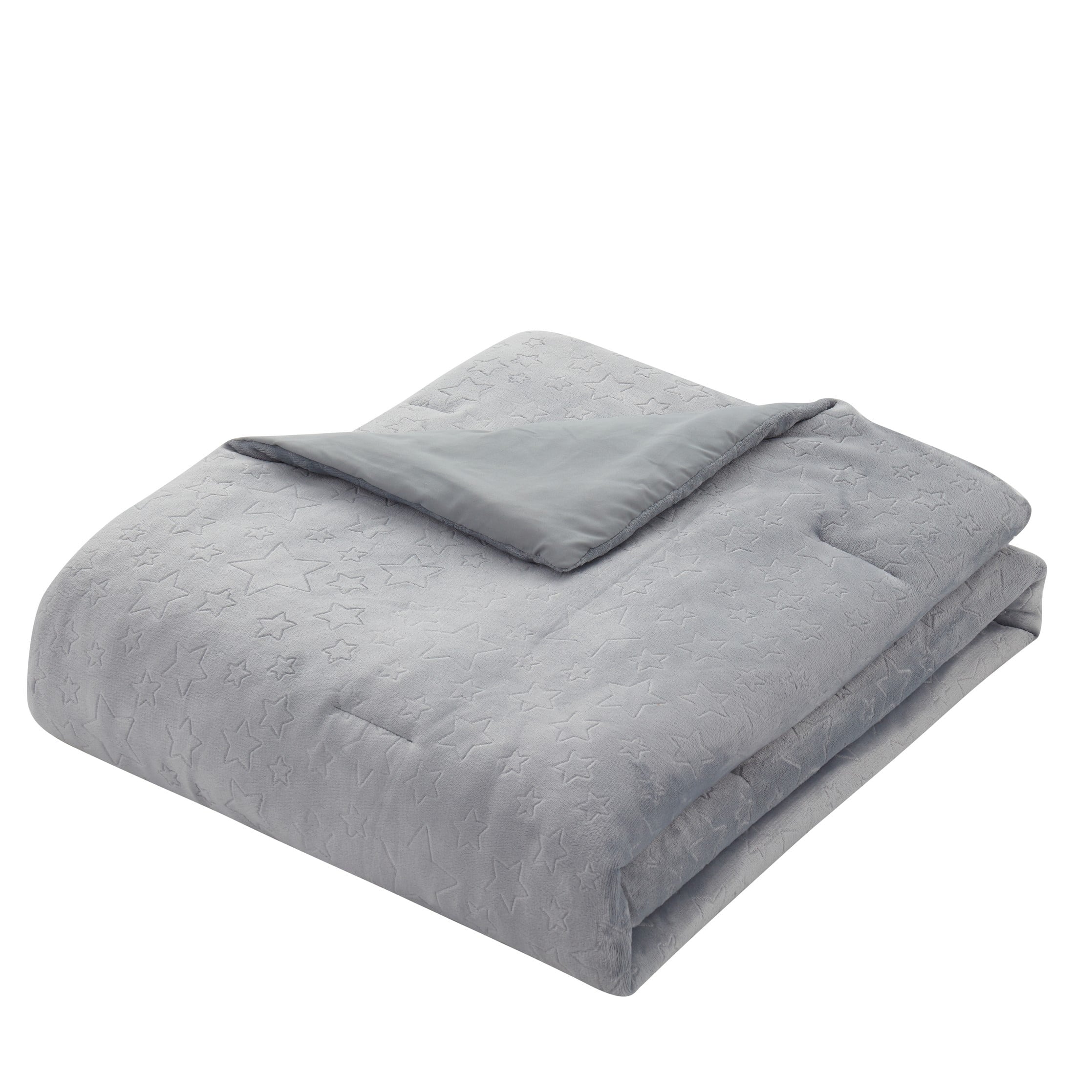 Olivia and Finn Stars 3-Piece Grey Polyester Comforter Set， Full