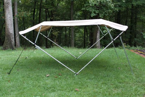 New Beige/Tan Pontoon / Deck Boat Vortex 4 Bow Bimini Top 10' Long， 91-96