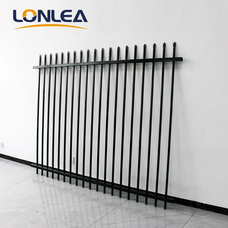 Home Garden Ornamental Black Decorative Metal Wrought Iron Steel Fence