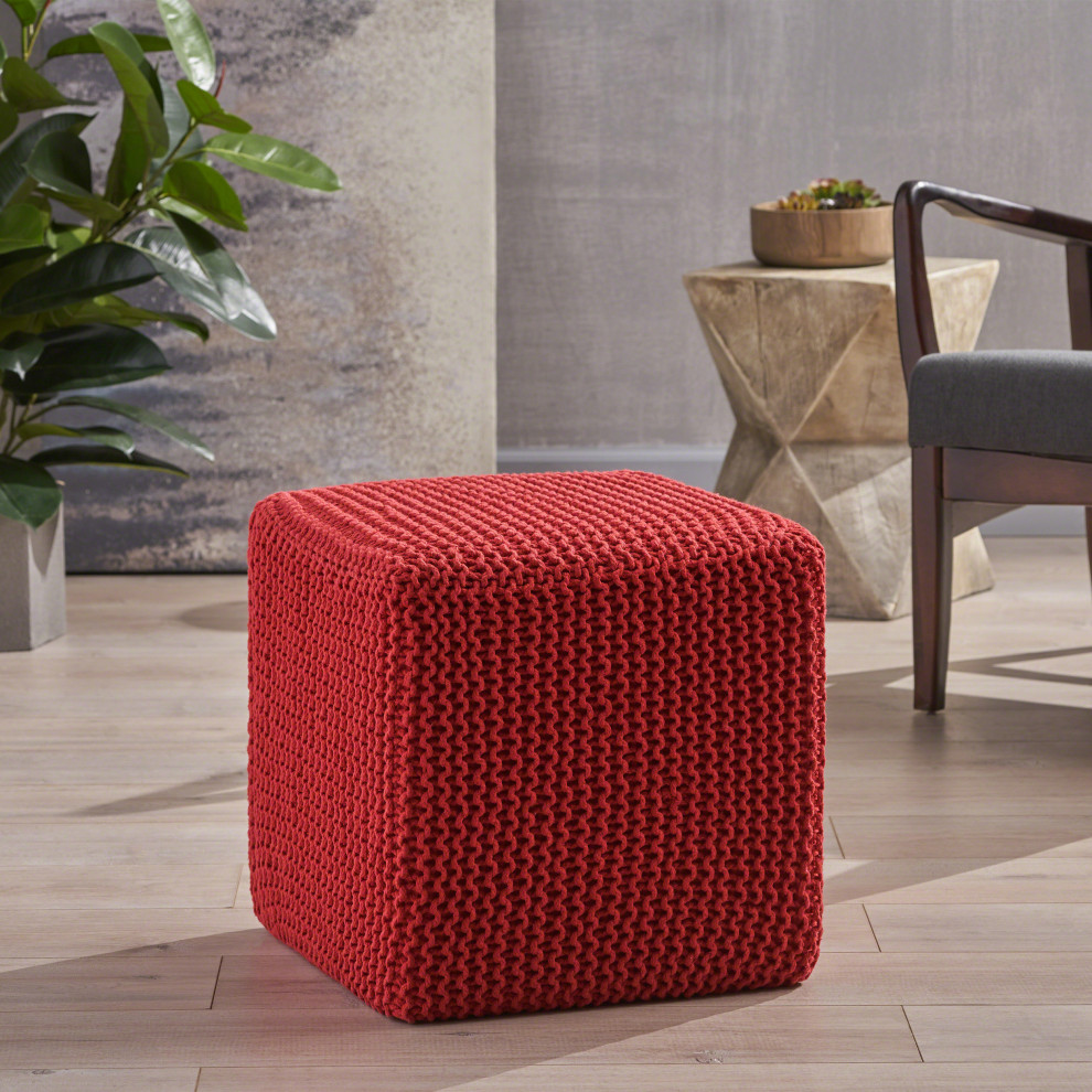 GDF Studio Scott Knitted Foot Stool   Contemporary   Footstools And Ottomans   by GDFStudio  Houzz