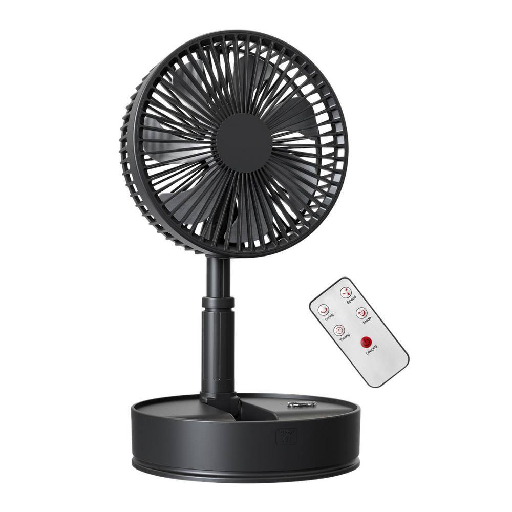 Aoibox 8 Inch 4 Speed Stand Fan in Black with Remote Control Timer Adjustable Height 60Oscillation 180Head Rotation SNSA05FN005