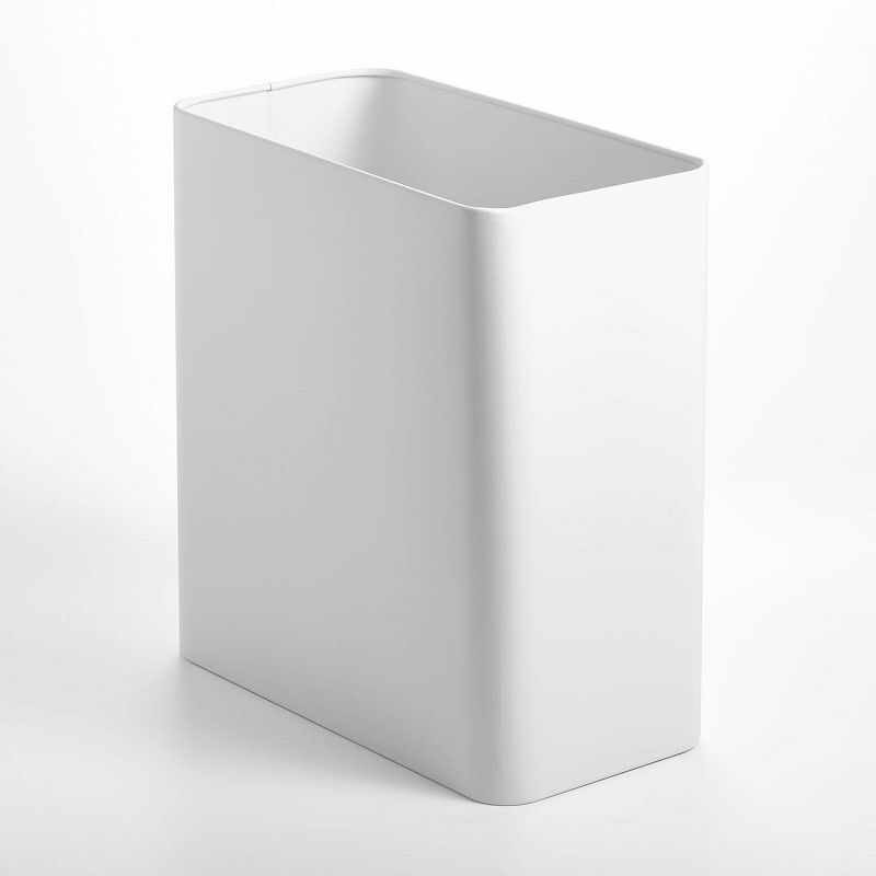 mDesign Stainless Steel Rectangular 2.6 Gal. Bathroom Trashcan