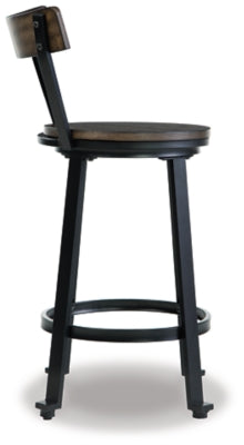 Signature Design by Ashley 24 Melenski Swivel Counter Height Barstool， Set of 2， Greige