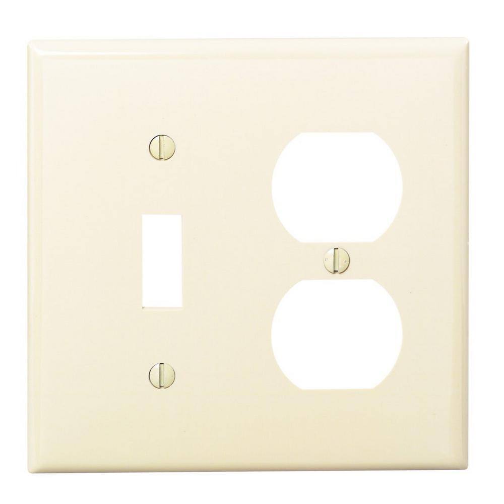 Leviton Ivory 2-Gang 1-Toggle1-Duplex Wall Plate (1-Pack) 80705-I