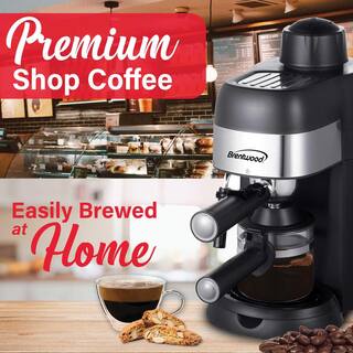 Brentwood 4-Cup Stainless Steel Espresso and Cappuccino Maker Machine GA-134BK