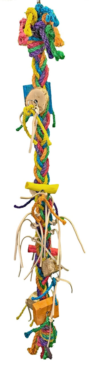 Bonka Bird Toys 3212 Mrs. Monster Braid Huge Bird Toy Parrot Cage African Grey Conure Macaw Amazon Pet