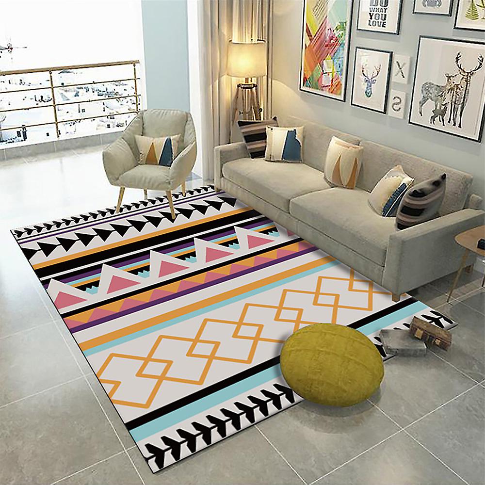 Born Pretty Modern Minimalist Style Living Room Carpet Home Geometric Floor Crystal Velvet Printing Floor Mat Bedroom Bedside Carpet