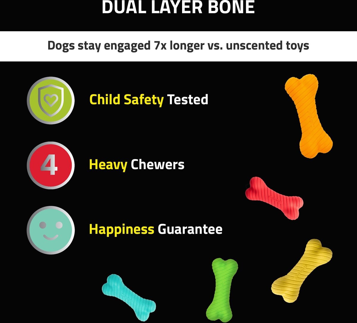 Playology Scented Dual Layer Bone Dog Toy