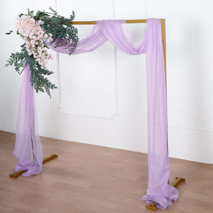 Lavender Lilac Sheer Organza Wedding Arch Draping Fabric, Long Curtain Backdrop Window Scarf Valance 18ft