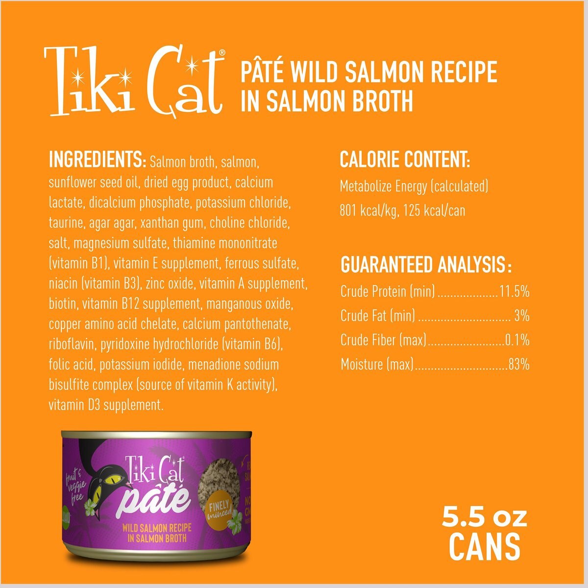 Tiki Cat Luau Wild Salmon Pate Wet Cat Food