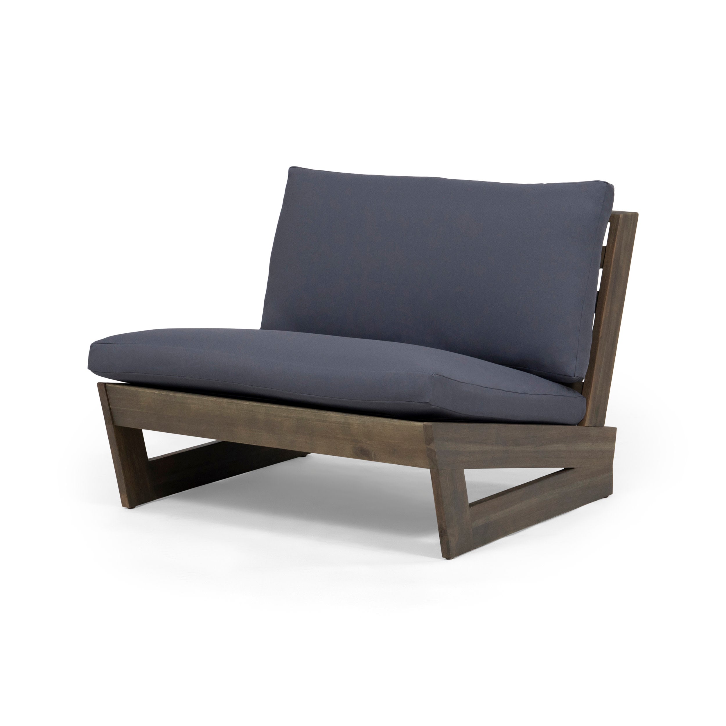 Elloree Outdoor Acacia Wood Club Chair with Cushions