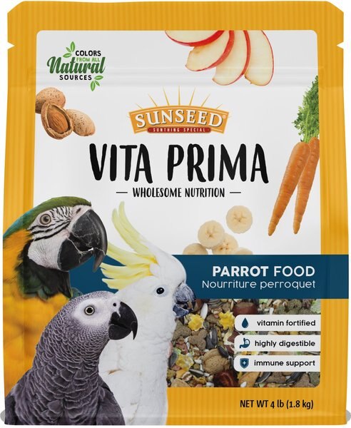 Sunseed Vita Prima Parrot Food， 4-lb bag