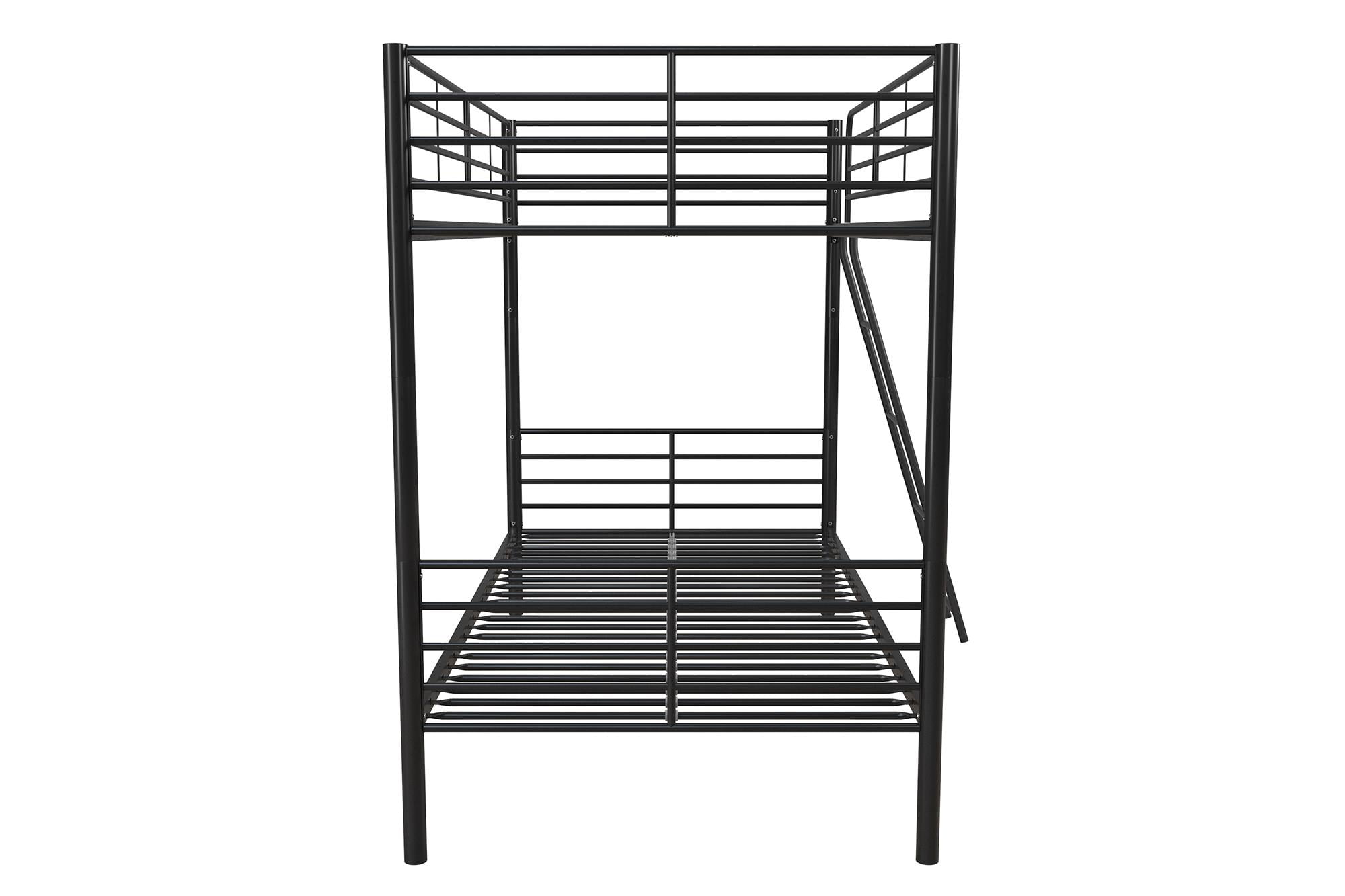 Mainstays Convertible Twin over Twin Metal Bunk Bed, Black