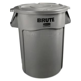 Rubbermaid Commercial Products Brute 55 Gal. Gray Plastic Round Trash Can RCP265500GY