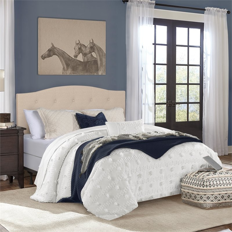 Hillsdale Furniture Provence Upholstered Full/Queen Headboard Linen Fabric   Transitional   Headboards   by Homesquare  Houzz