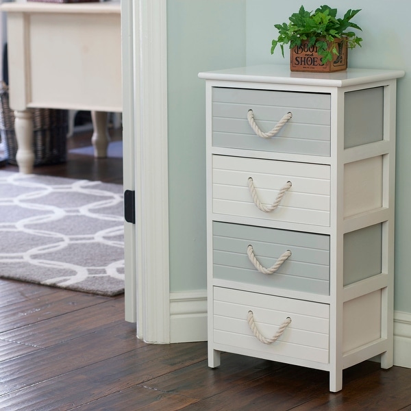 Seaside 4-Drawer Storage Side Table