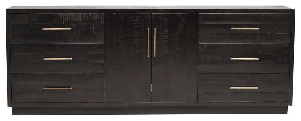 Calera Large Media Console  Burnished Black   Transitional   Media Cabinets   by Virgil Stanis Design  Houzz