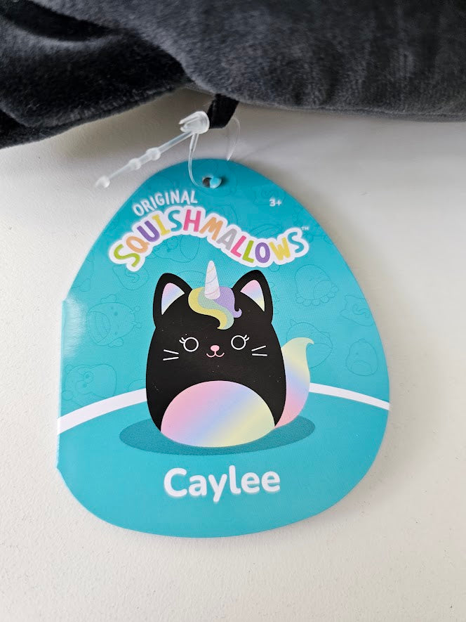 Squishmallows Official Kellytoys Plush 7.5 Inch Caylee the Black Unicorn Cat with Rainbow Belly Caticorn Fantasy Squad Ultimate Soft Plush Stuffed Toy