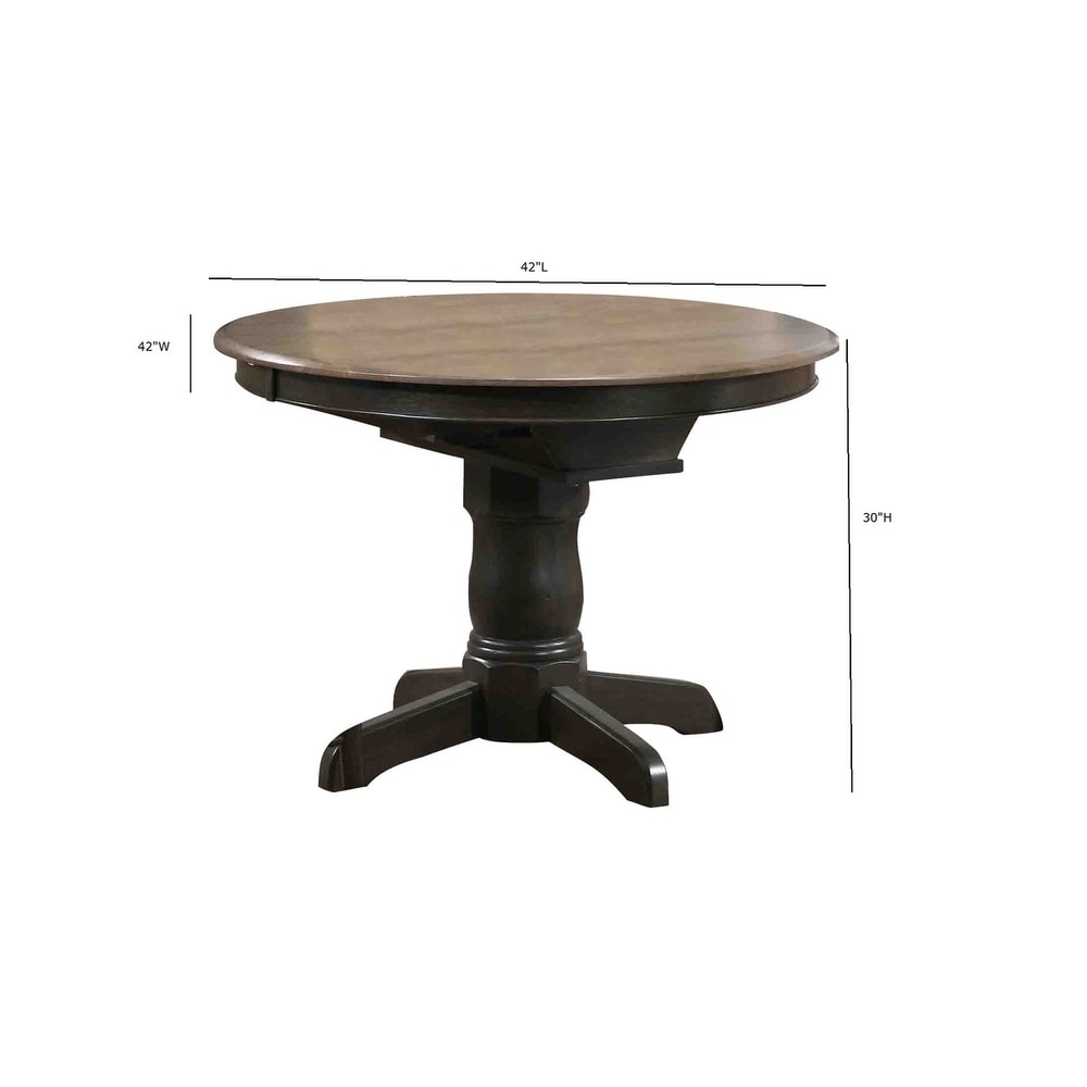 Iconic Furniture Company Antiqued Grey Stone/ Black Stone 42 x 42 x 60 inch Round Dining Table