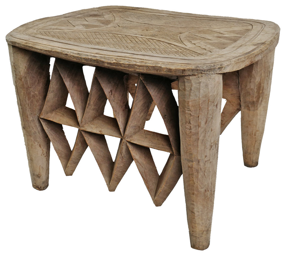 Consigned Nupe Tribal Stool Table   Rustic   Side Tables And End Tables   by Design Mix Furniture  Houzz