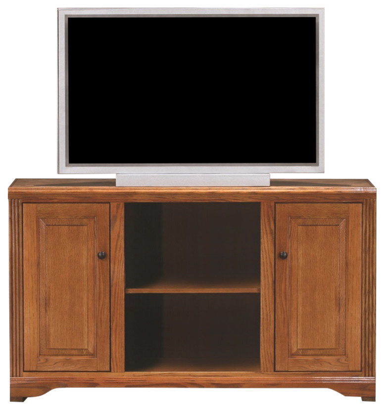 Oak Ridge Thin Screen Entertainment Console   Traditional   Entertainment Centers And Tv Stands   by Eagle Furniture  Houzz