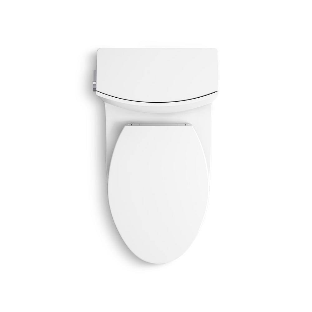 KOHLER Veil 1-piece 0.8 or 1.28 GPF Dual Flush Elongated Toilet in White Quiet-Close Seat Included K-1381-0