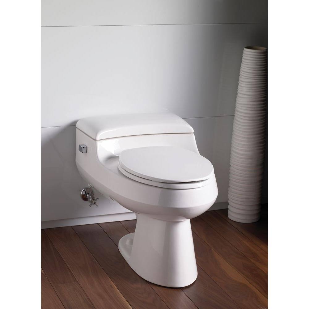 KOHLER San Raphael Comfort Height 1-Piece 1 GPF Single Flush Elongated Toilet in White Seat Included K-3597-0