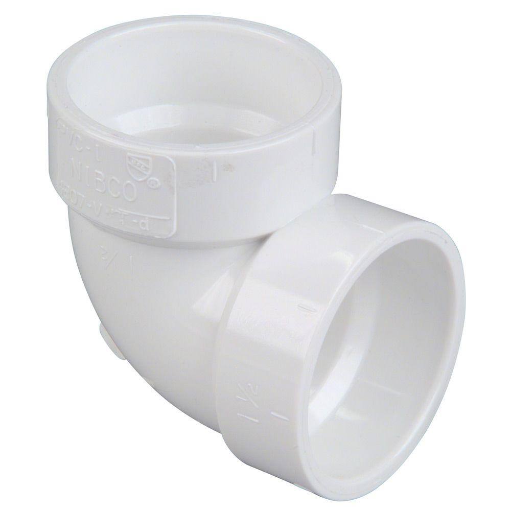 NIBCO 2 in. PVC DWV 90-Degree H x H Vent Elbow C4807VHD2