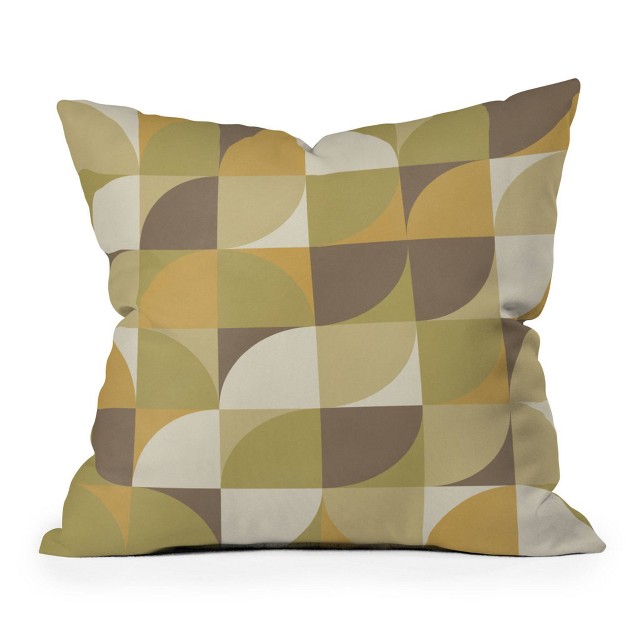 Alisa Galitsyna Retro Geometry I Square Throw Pillow Green Deny Designs