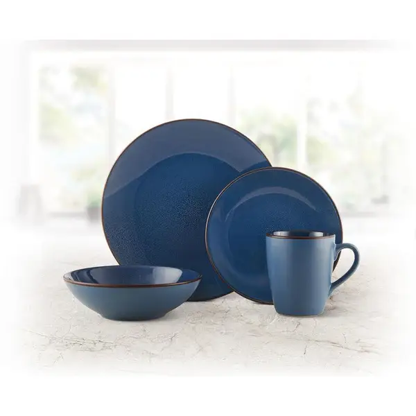 Pfaltzgraff 16-Piece Pierce Blue Dinnerware Set