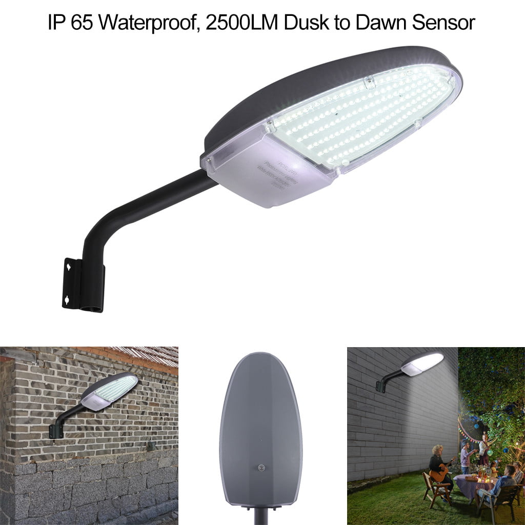 Outdoor LED Street Light 2500LM Dusk To Dawn-Sensor Waterproof Security Lighting