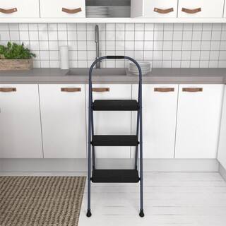 Cosco 3-Step Big Step Steel and Resin Step Stool (ANSI Type 2 225 lbs. Weight Capacity in Navy) 11448NVY1E