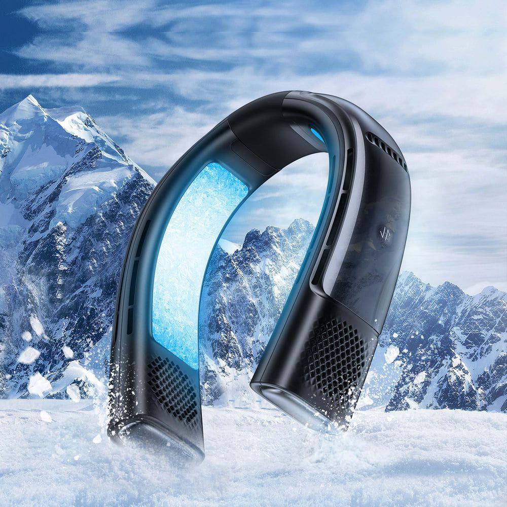 TORRAS Coolify 2 Bladeless 15 in Wearable Neck Air Conditioner and Heater Personal Fan 3 Speeds Starry Black 4000 mAh