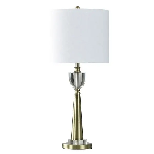 Hayla Gold Table Lamp - Modern Glam Tapered Gold And Crystal Finish