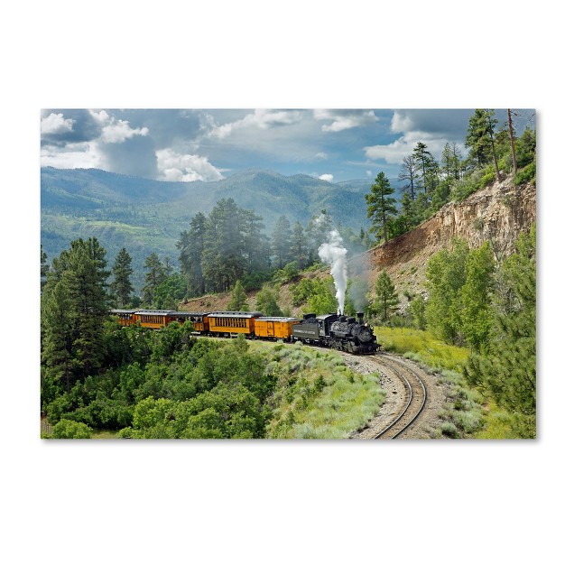 Trademark Fine Art mike Jones Photo x27 the Train From Bridge x27 Canvas Art