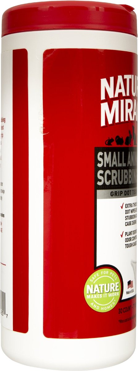 Nature's Miracle Small Animal Cage Scrubbing Wipes Removes Stubborn， Caked-On Debris， 30 count