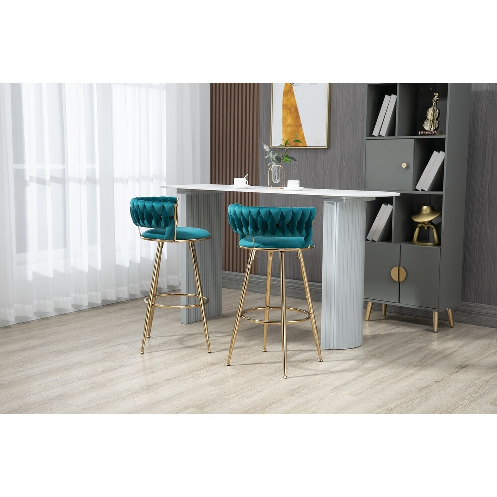 Bar High Chair with Backrest and Footstool 2PC/SET