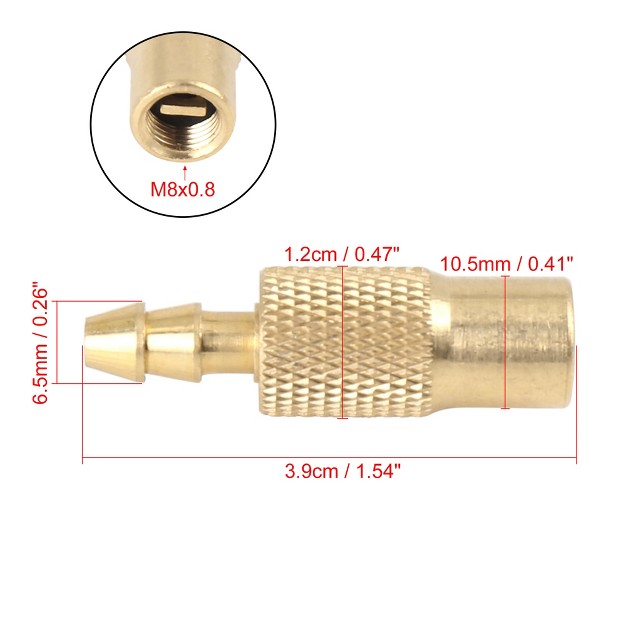 Unique Bargains Air Chuck Adapter Tire Inflator Tire Chuck Compressor Pump 6 5mm Gold Tone 1pc