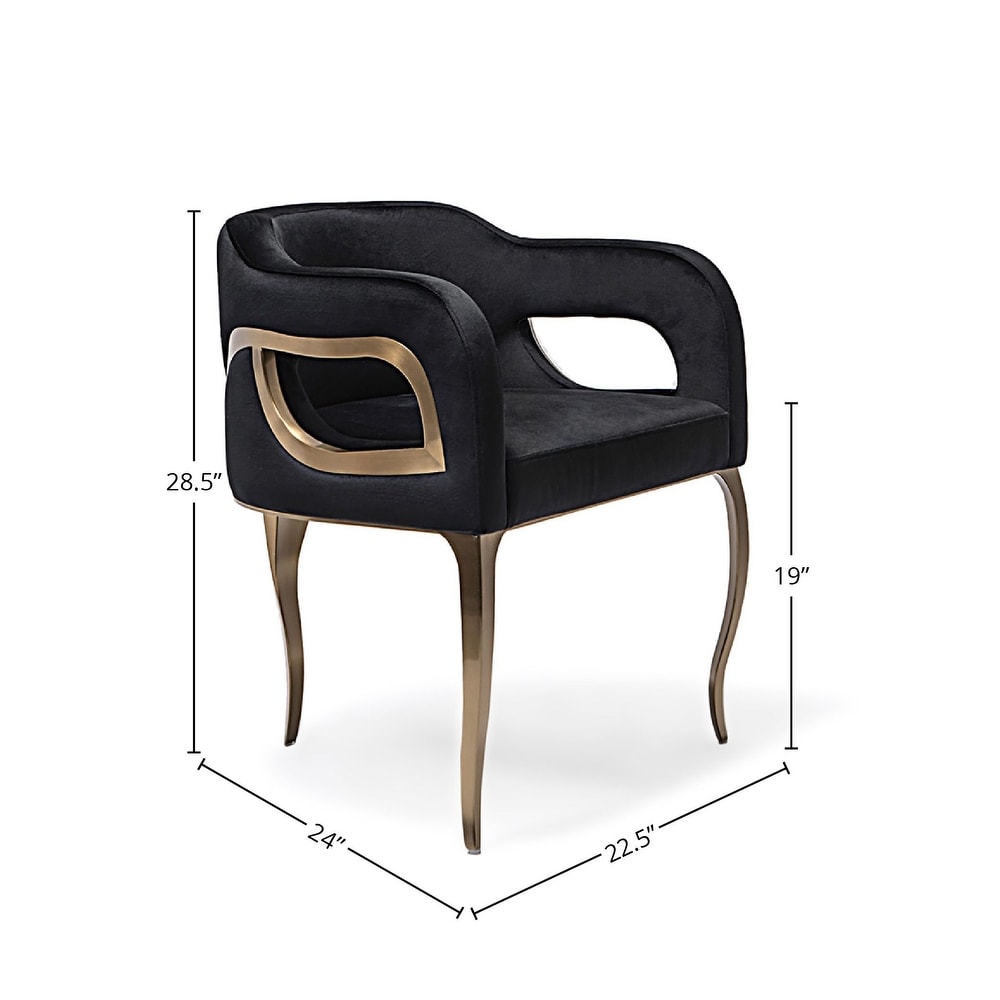 Caprice Brushed Titanium Gold Dining Chair  Black