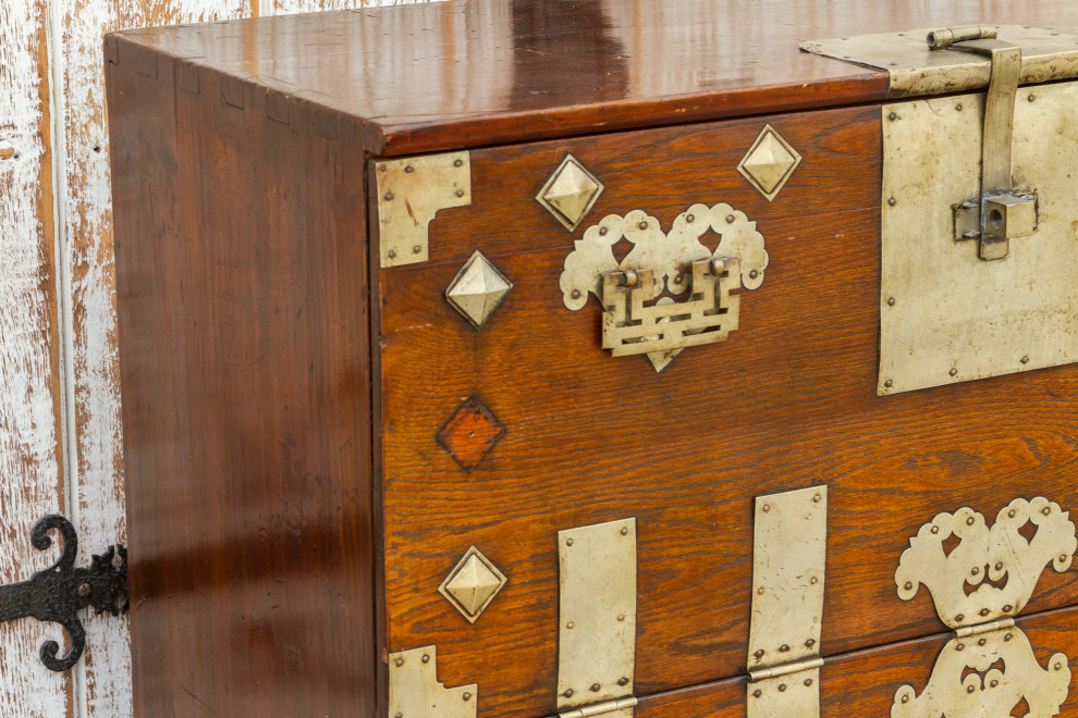 Antique Metal Fitted Korean Wedding Chest   Asian   Accent Chests And Cabinets   by De cor  Houzz