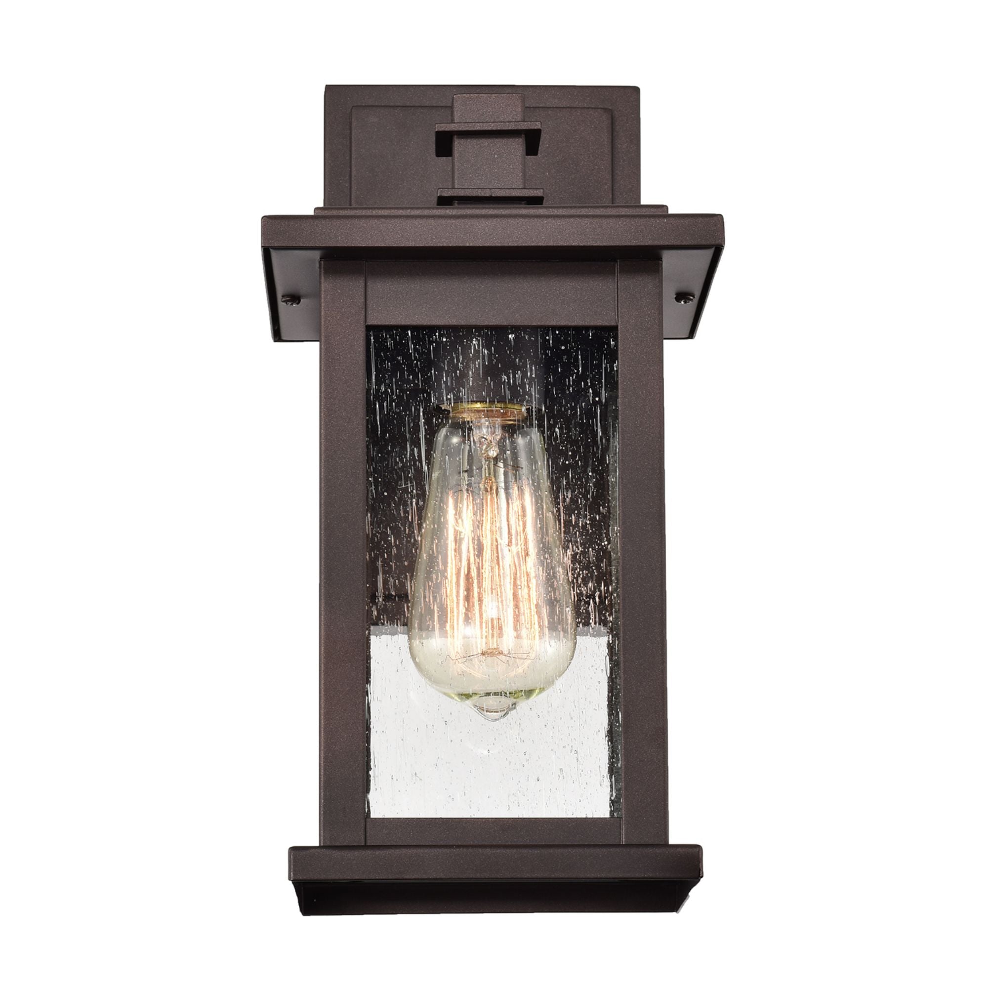 Oil Rubbed Bronze Outdoor Wall Light,Waterproof Outdoor Wall Lamps Porch Lights Wall Lantern, Wall Sconce with Seeded Glass Shade