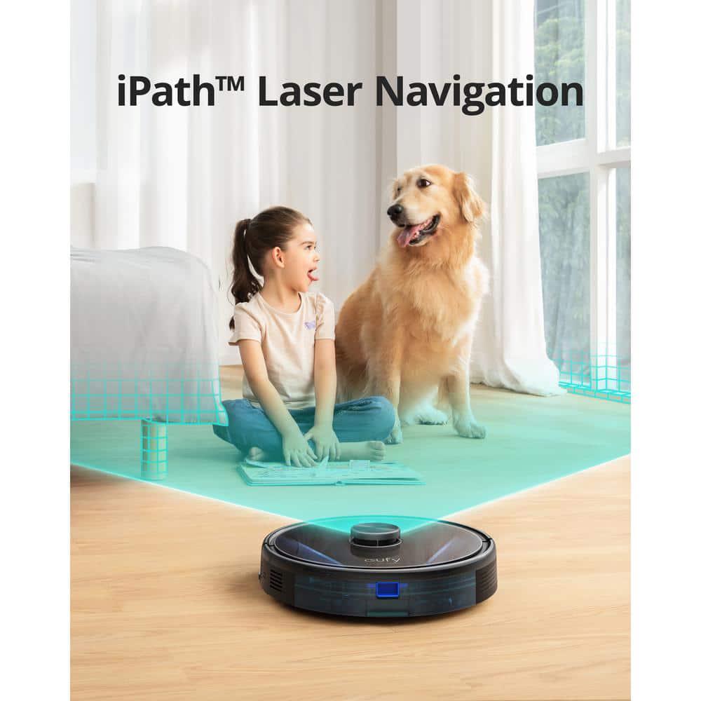 Eufy RoboVac LR30 Hybrid and Robotic Vacuum cleaner with Laser Navigation Bagless Washable Filter MultiSurfaces in Black