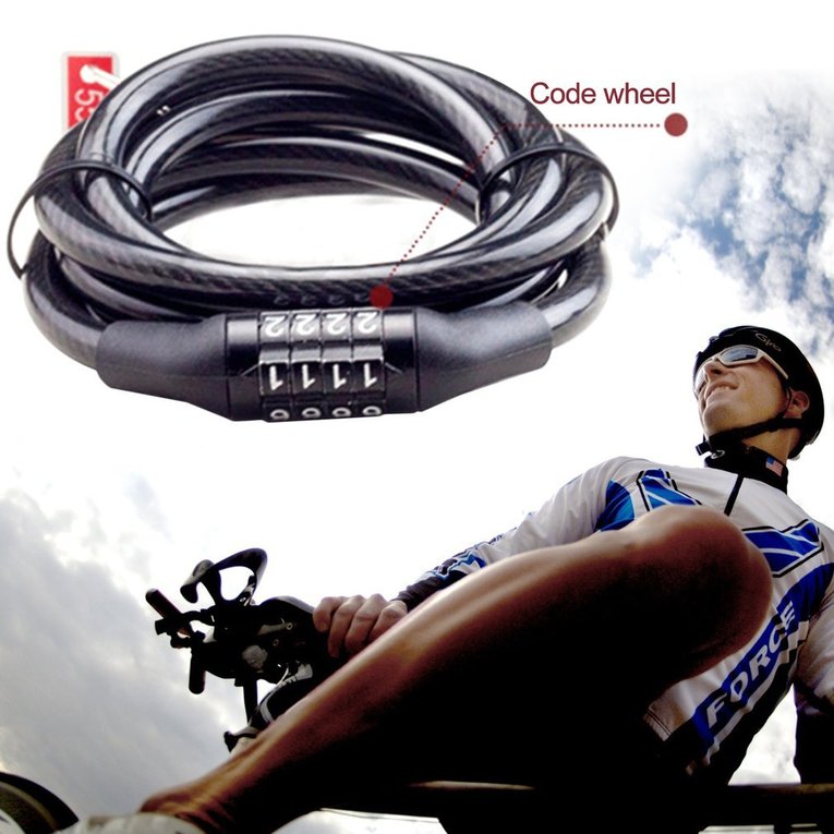 Bicycle Lock Anti-Theft Security Code Combination Lock Steel Bike Cable Lock